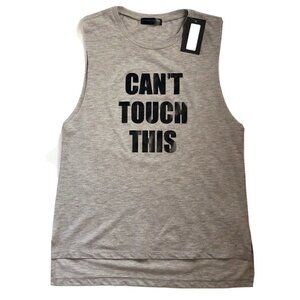 Stylestalker Women's Can’t Touch This Muscle Tee Size M Light Heather Grey